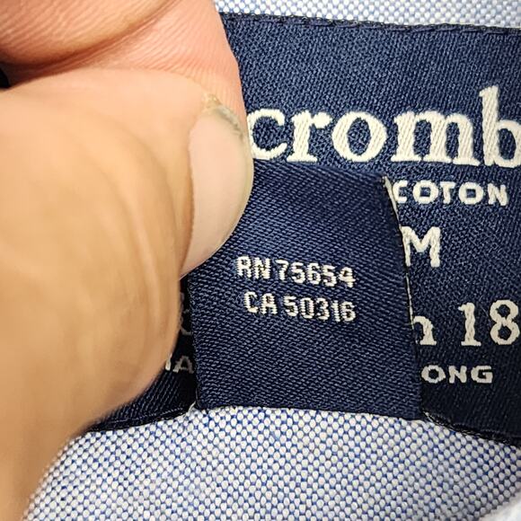 Abercrombie Shirt Boys Medium Button Up Long Sleeve Red Moose Hong Kong - Picture 10 of 10